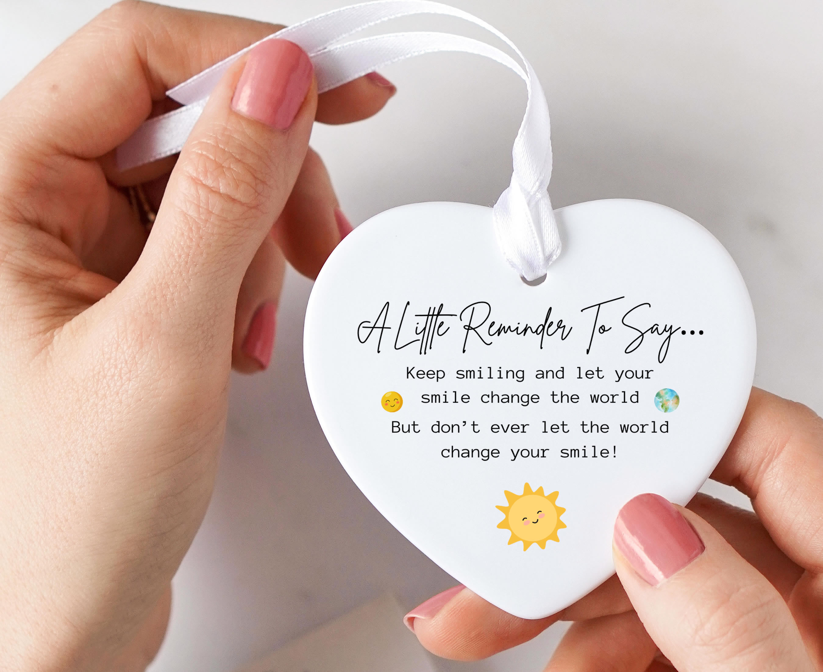 Keep Smiling Positivity Gift | Ceramic Gift Ornament | Birthday